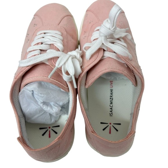 Isaac Mizrahi Sneakers ~ 8M Faux Suede Lace Up Crystal Pink Shoes Fashion NEW - Picture 5 of 8